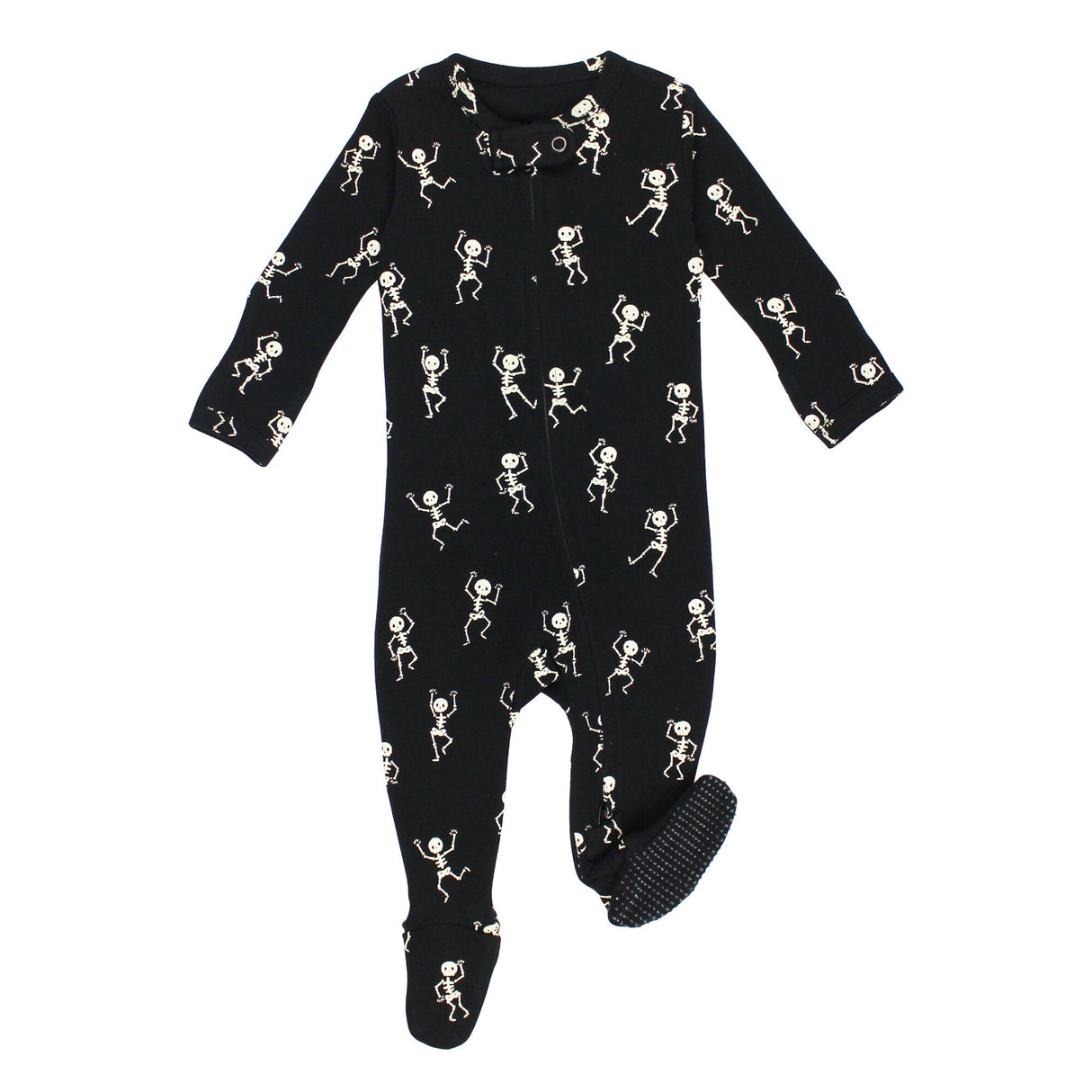 Organic 2-Way Zipper Footie in Dancing Skeletons by L'ovedbaby