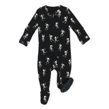 Organic 2-Way Zipper Footie in Dancing Skeletons by L'ovedbaby