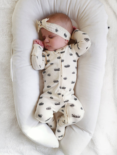 Organic 2-Way Zipper Footie in Enchanted Pumpkins by L'ovedbaby