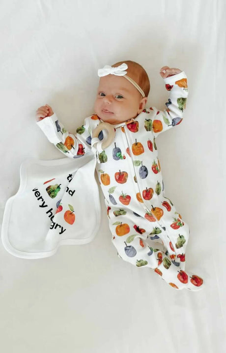 Organic 2-Way Zipper Footie in Fruit by L'ovedbaby