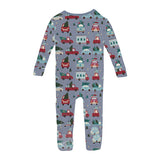 Print Convertible Coverall- Moonlight Christmas Cars & Trucks by Kickee Pants