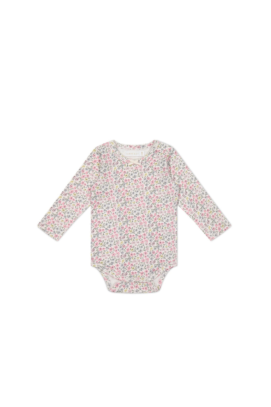 Organic Cotton Long Sleeve Bodysuit - Fifi Mini Slightly Pink by Jamie Kay