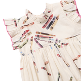 Girls Jennifer Dress- Tossed Crayons by Pink Chicken