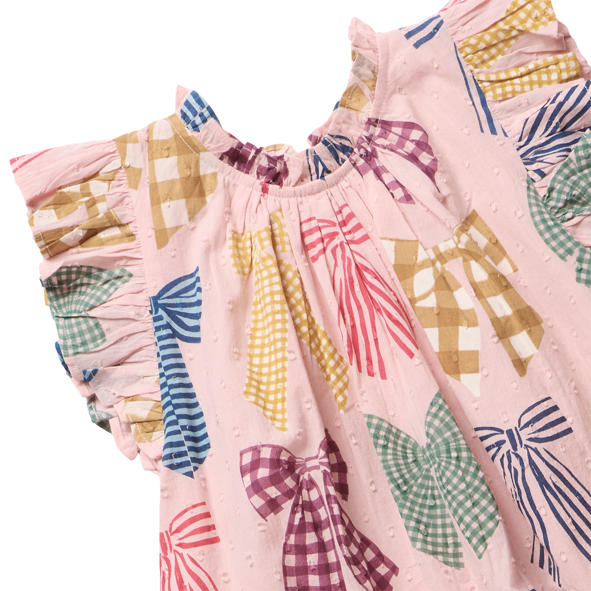 Baby Girls Harper Dress Set- Patterned Bows by Pink Chicken