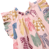 Baby Girls Harper Dress Set- Patterned Bows by Pink Chicken