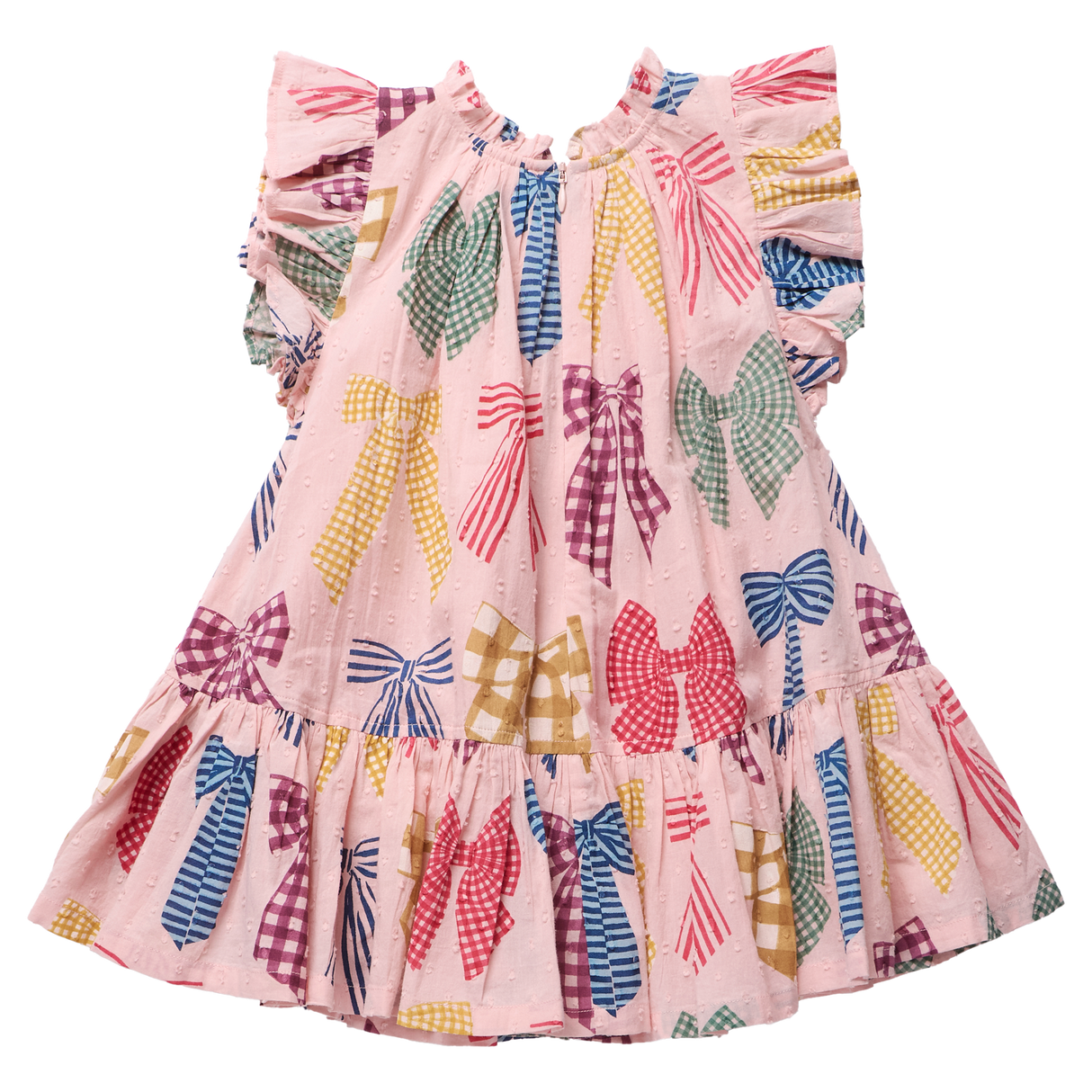 Girls Harper Dress- Patterned Bows by Pink Chicken
