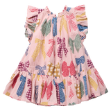 Girls Harper Dress- Patterned Bows by Pink Chicken