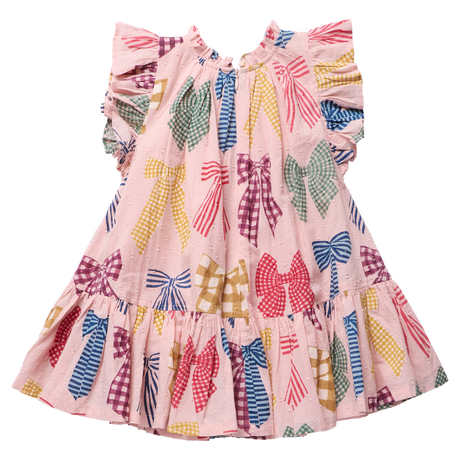 Girls Harper Dress- Patterned Bows by Pink Chicken