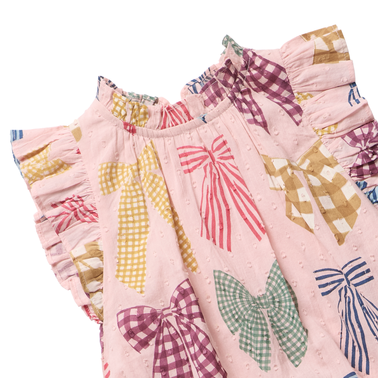 Girls Harper Dress- Patterned Bows by Pink Chicken