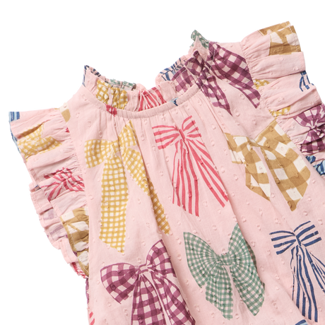 Girls Harper Dress- Patterned Bows by Pink Chicken