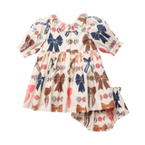 Baby Girls Amara Dress Set- Harvest Bows by Pink Chicken