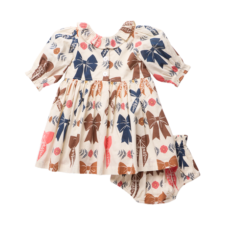 Baby Girls Amara Dress Set- Harvest Bows by Pink Chicken