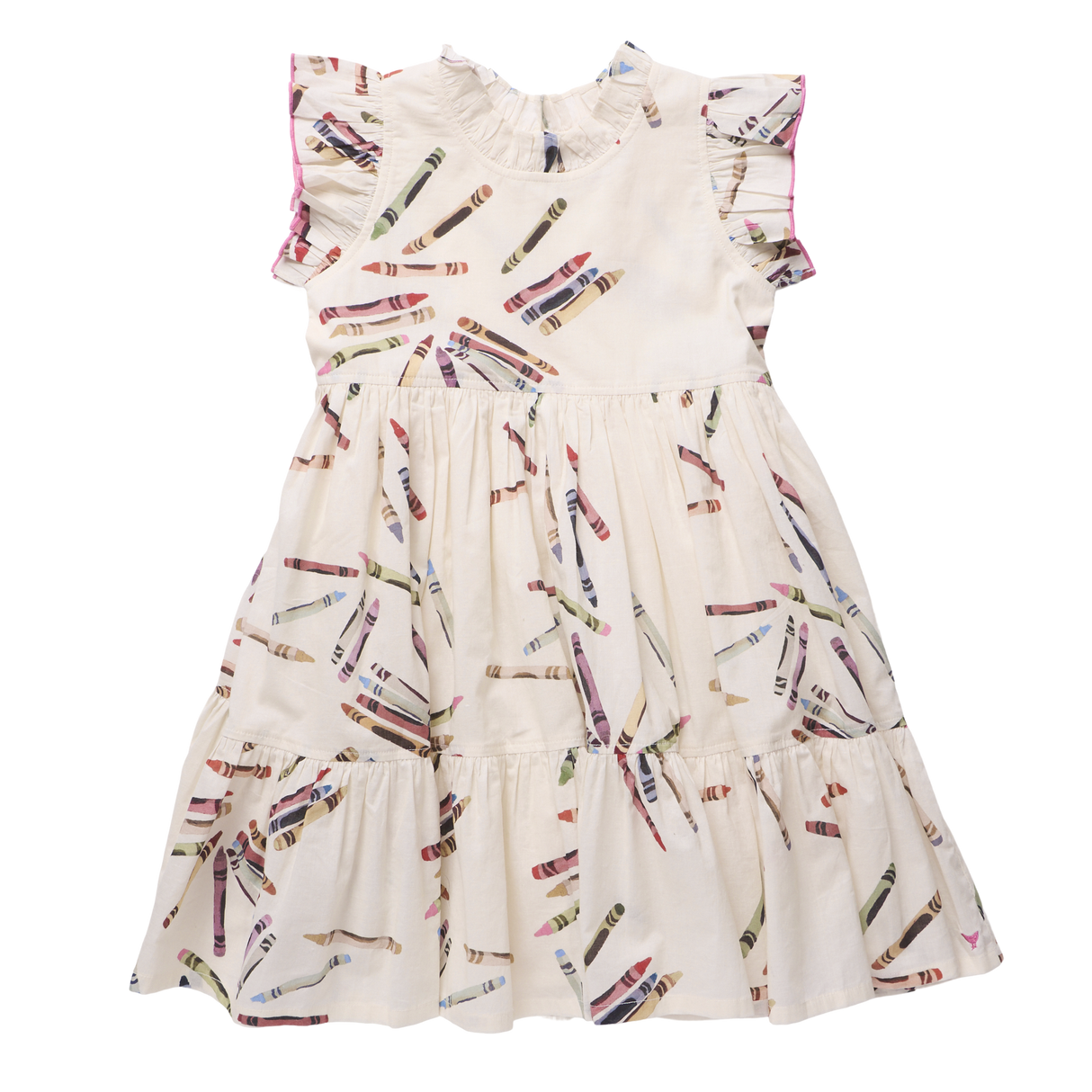 Girls Jennifer Dress- Tossed Crayons by Pink Chicken
