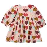 Girls Bea Dress- Multi Harvest Hearts by Pink Chicken