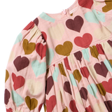 Girls Bea Dress- Multi Harvest Hearts by Pink Chicken