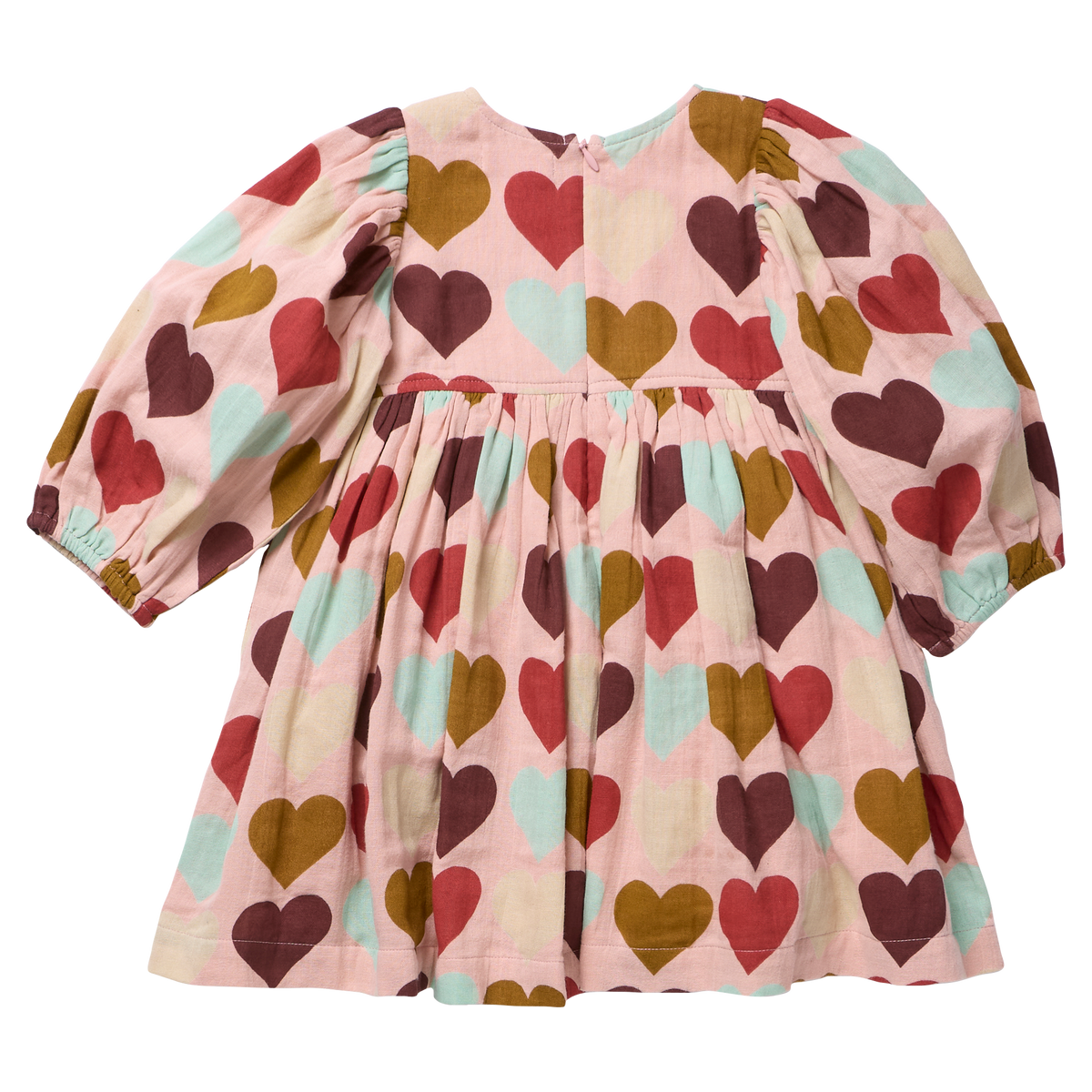 Girls Bea Dress- Multi Harvest Hearts by Pink Chicken