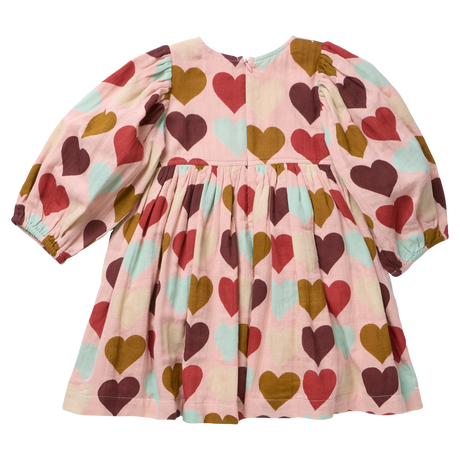Girls Bea Dress- Multi Harvest Hearts by Pink Chicken