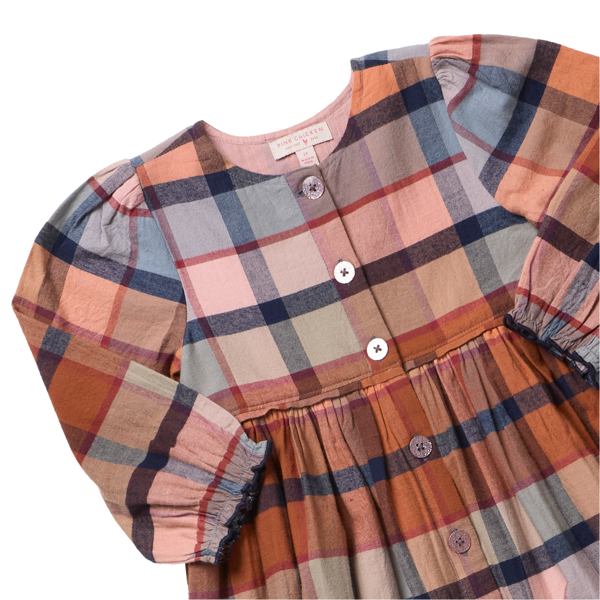 Girls Mae Dress- Harvest Bows by Pink Chicken