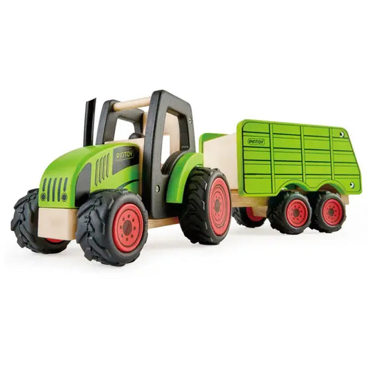 Wooden Tractor with Trailer by Hape