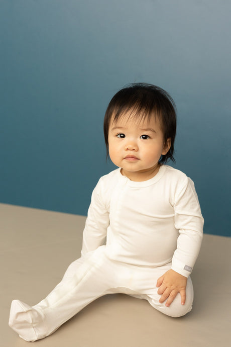 Infant Neutral Modal Zipper Footie- Cream by Coccoli