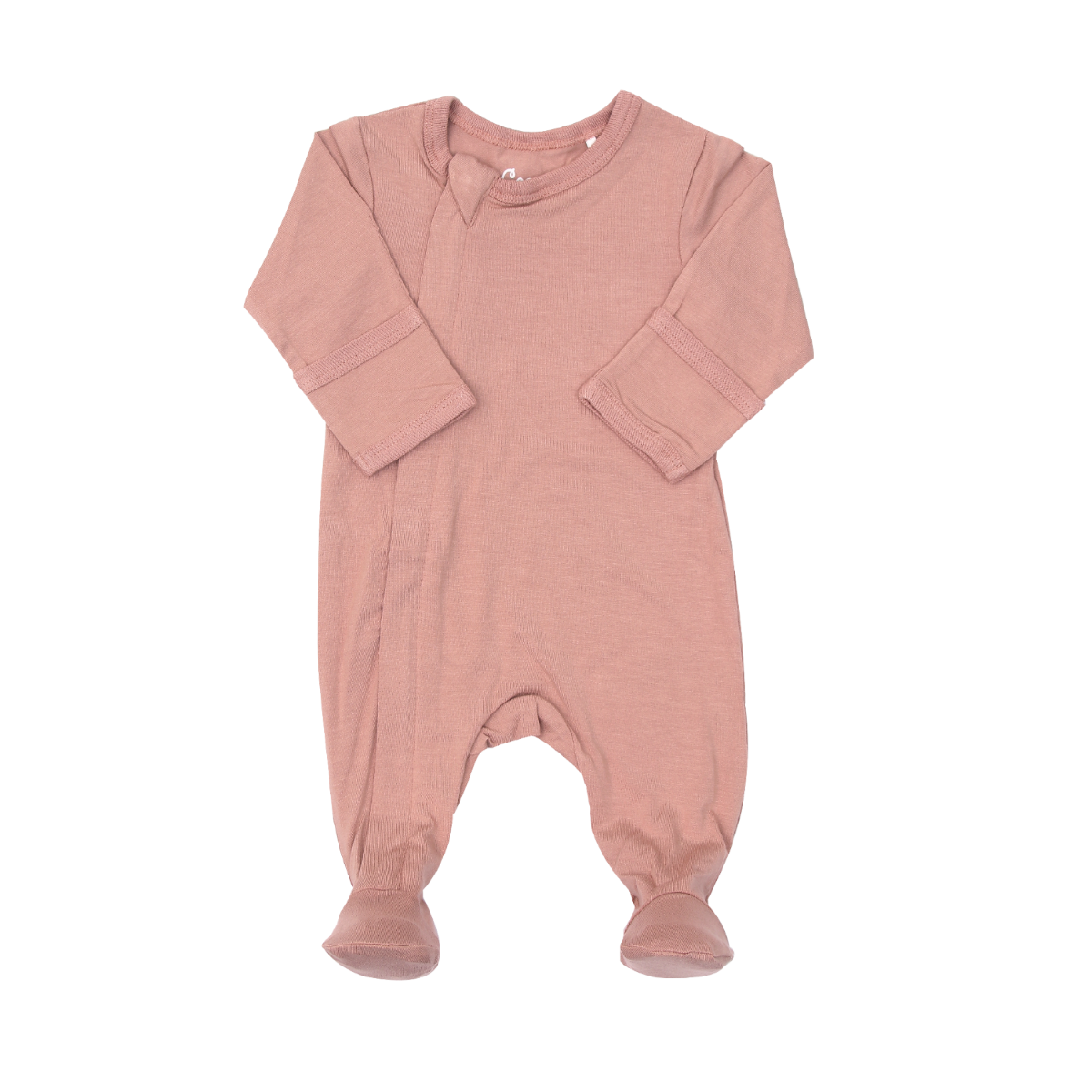 Infant Girl Modal Zipper Footie- Soft Clay by Coccoli