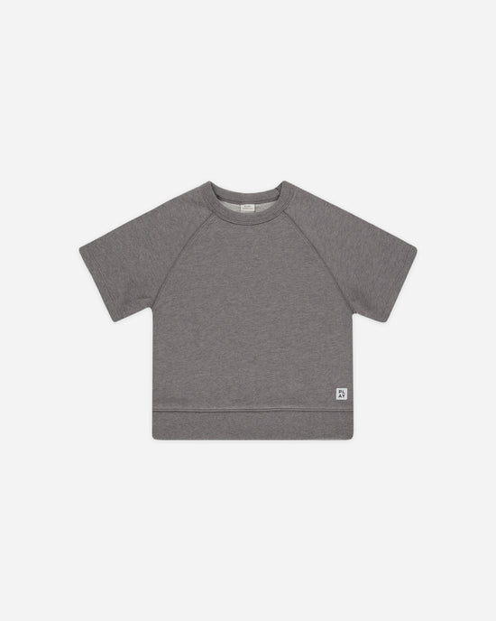 Short Sleeve Sweatshirt || Heathered Grey by Rylee + Cru