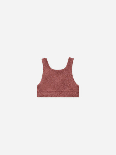 swift sports bra || heathered strawberry by PLAY X PLAY