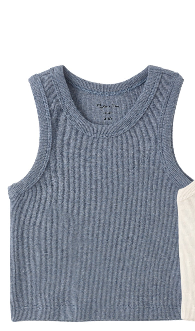 Ribbed Tank || Heathered Marine by Rylee + Cru