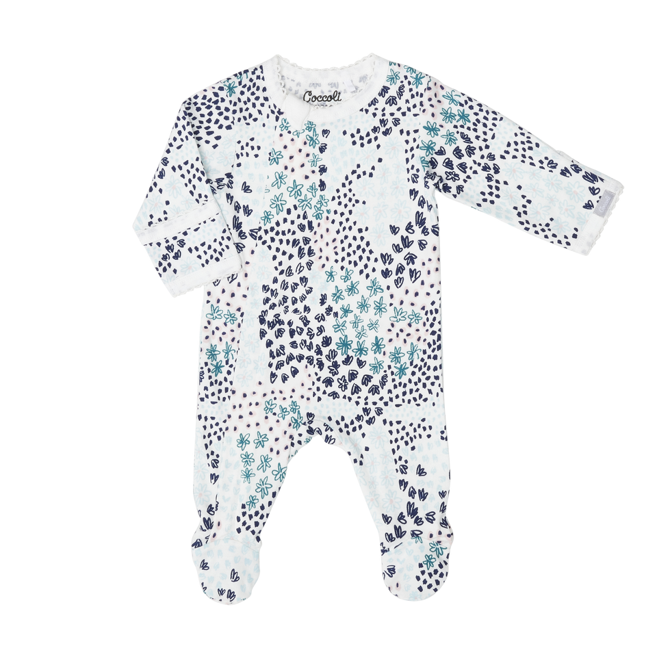 Cotton Modal Zipper Footie in Liberty by Coccoli
