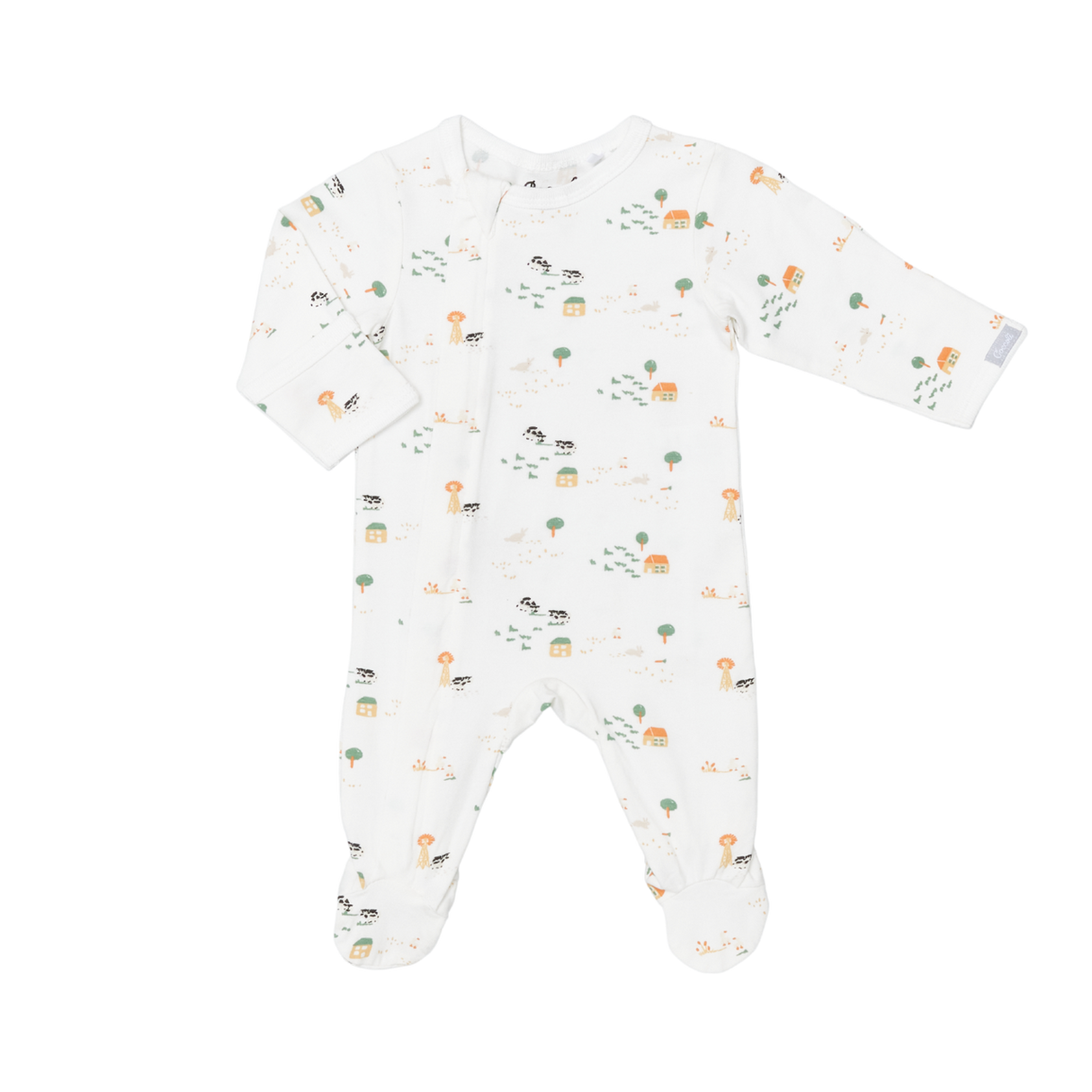 Infant/Kid Boy Modal Zipper Footie- Farm Animals by Coccoli
