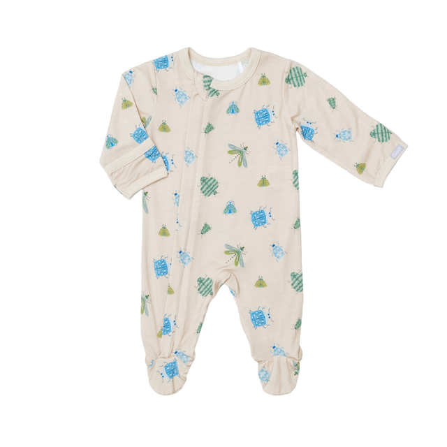 Infant/Kid Boy Modal Zipper Footie- Bugs by Coccoli