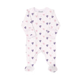 Modal Zipper Footie- Pink Hearts by Coccoli