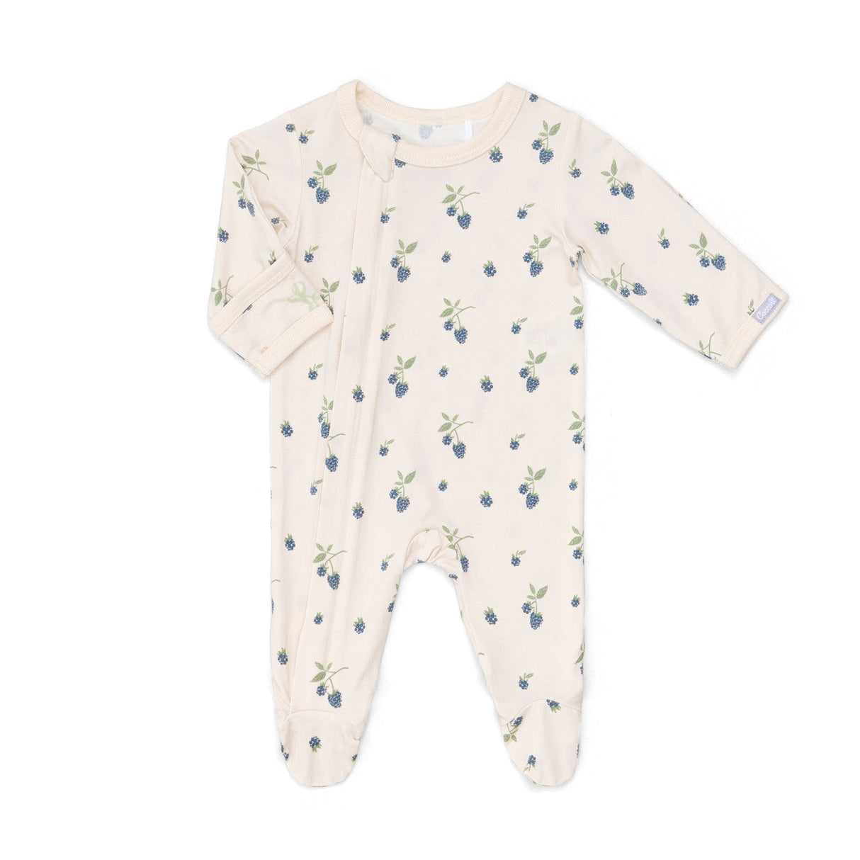 Girls Modal Zipper Footie- Blackberries by Coccoli
