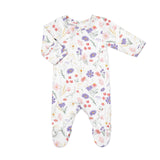 Modal Zipper Footie- Flowers on Cream by Coccoli
