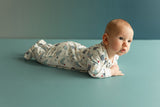 Modal Zipper Footie- Blue Chickens by Coccoli