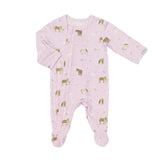 Modal Zipper Footie- Horses on Orchid by Coccoli