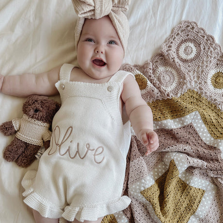 caramel ocre hand crochet blanket by and the little dog laughed