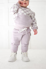 Checkered Pocket Jogger - Lavender by Little Bipsy