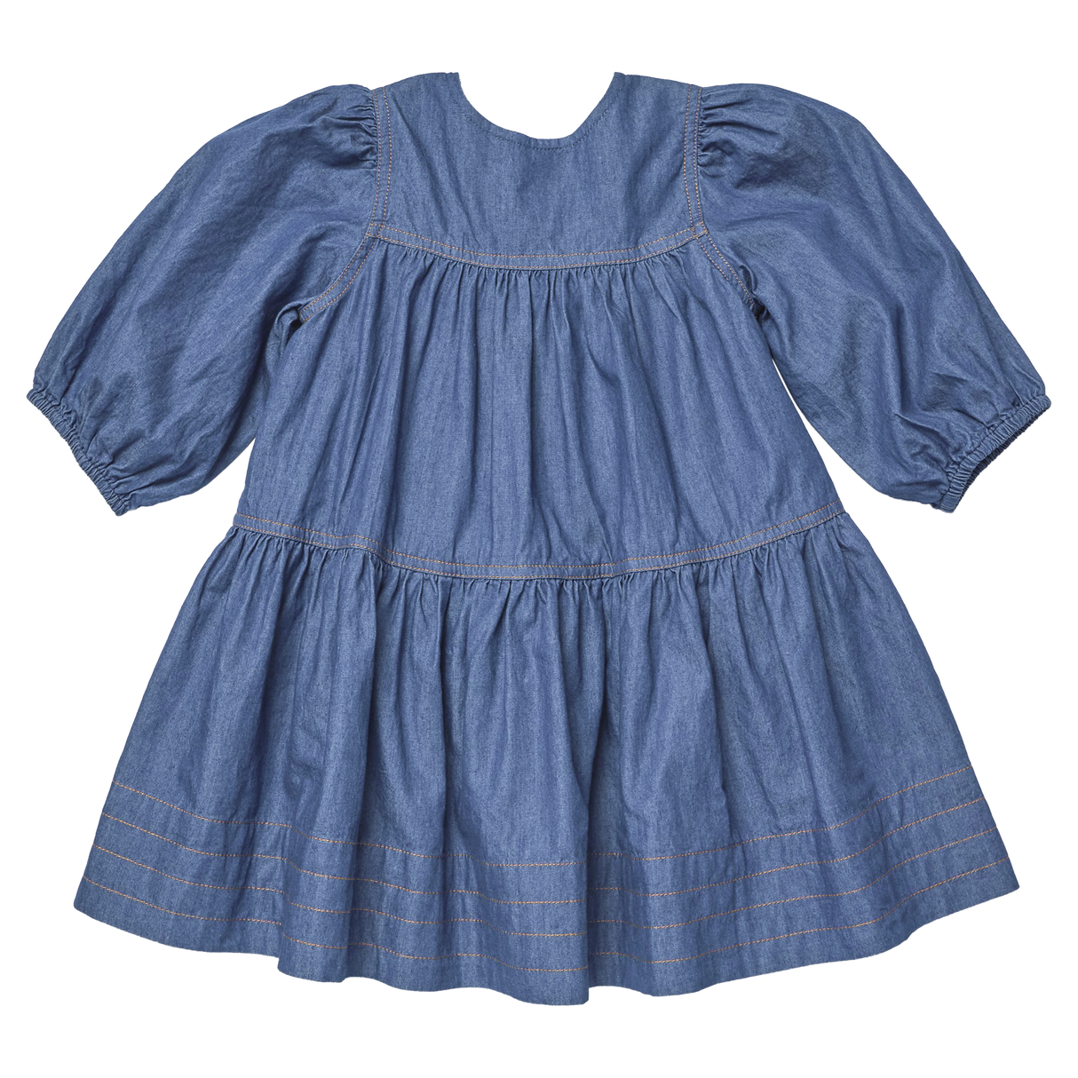 Girls Sawyer Dress- Chambray by Pink Chicken