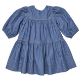 Girls Sawyer Dress- Chambray by Pink Chicken