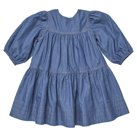 Girls Sawyer Dress- Chambray by Pink Chicken