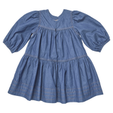 Girls Sawyer Dress- Chambray by Pink Chicken