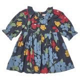 Girls Amara Dress- Navy Hibiscus Floral by Pink Chicken