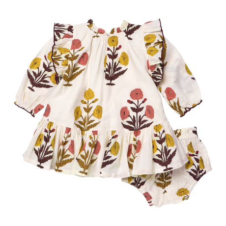 Baby Girls Harper Dress Set- Harvest Dandelion by Pink Chicken
