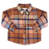 Boys Long Sleeve Jack Shirt- Hayride Plaid by Pink Chicken