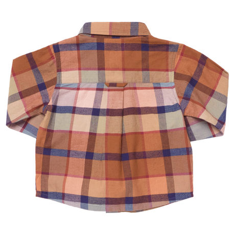 Boys Long Sleeve Jack Shirt- Hayride Plaid by Pink Chicken