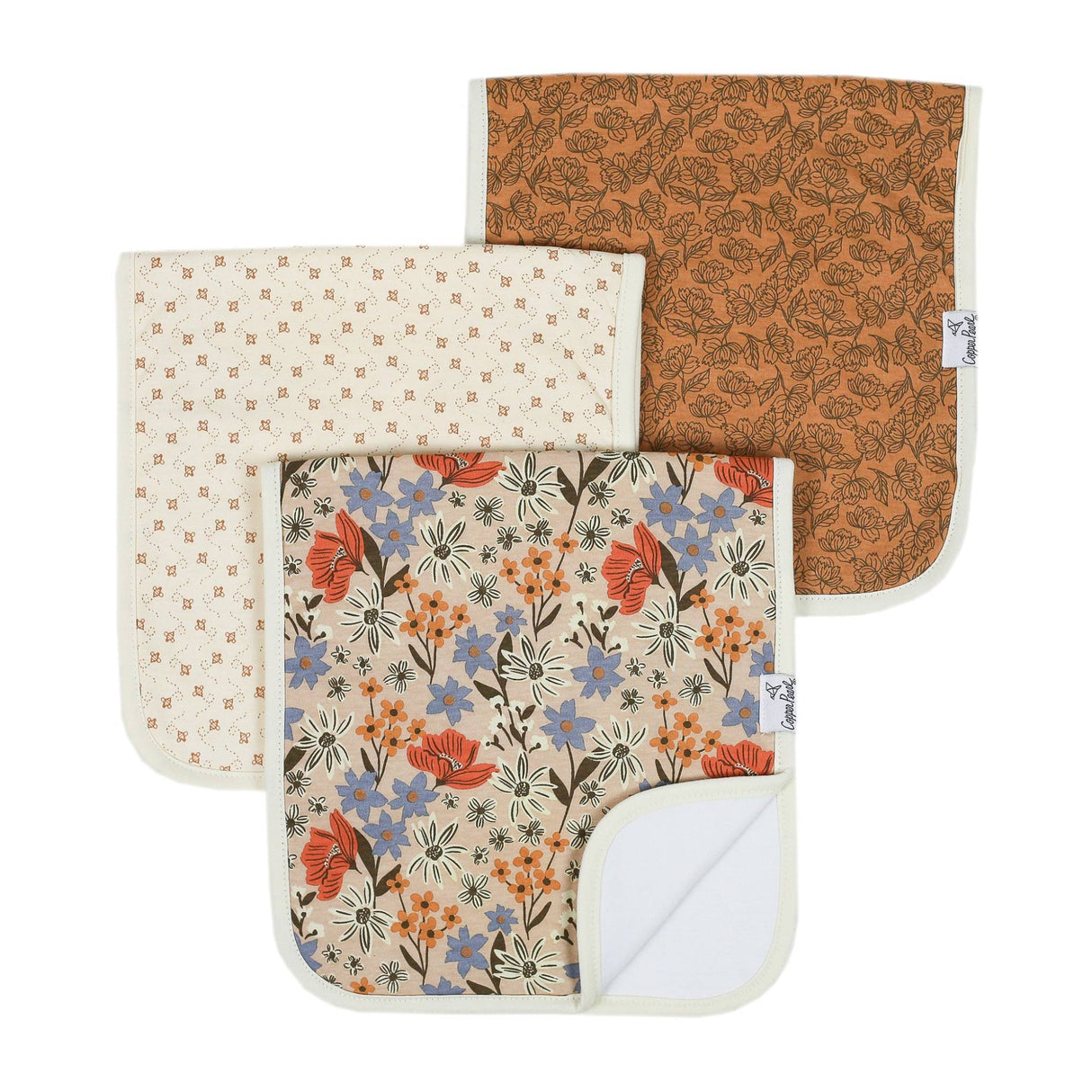 Premium Burp Cloths- Eden by Copper Pearl