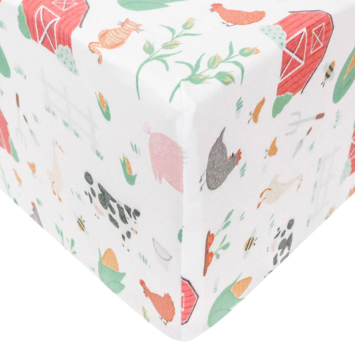 Premium Knit Fitted Crib Sheet in Farmstead by Copper Pearl