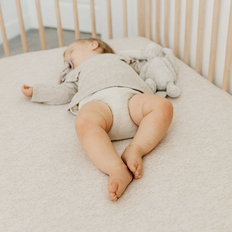 Fitted Crib Sheet in Oat by Copper Pearl