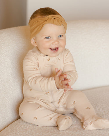 Zip Long Sleeve Sleeper Footie || Rainbows by Quincy Mae